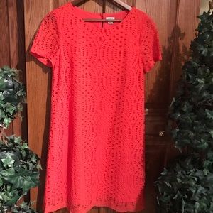 J Crew Coral Eyelet Dress